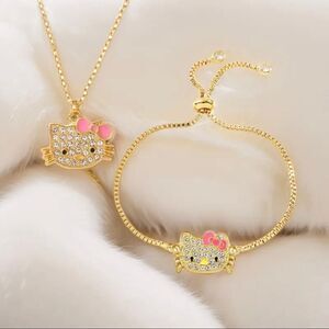 Hello Kitty Necklace and Bracelet Set